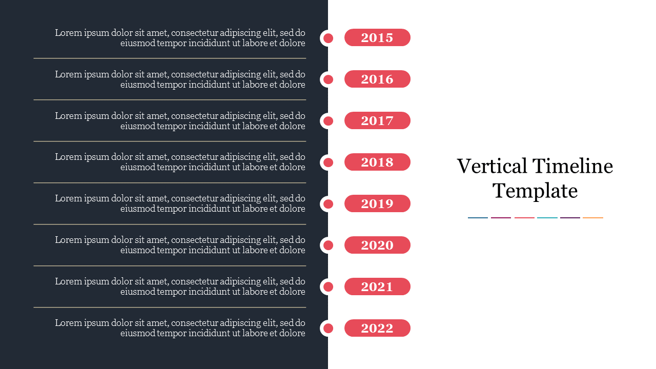 Free - Example Vertical Timeline Template Presentation Slide